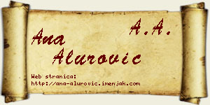 Ana Alurović vizit kartica
